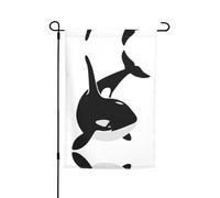 Bandiere da giardino con stampa di balene e delfini oceanici, 30,5 x 45,7 cm, su entrambi i lati, decorazione stagionale per la casa e per tutte le stagioni