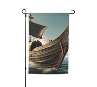 Bandiere da giardino con stampa di barche vichinghe antiche 30,5 x 45,7 cm, per tutte le stagioni, decorazione per cortile esterno per terrazze