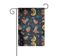 Bandiere da giardino con stampa di bradipi che dormono su entrambi i lati, 30,5 x 45,7 cm, decorazione per anniversari, matrimoni, vacanze, cortile, esterni, esterni