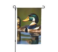 Bandiere da giardino con stampa di due anatre reali 30,5 x 45,7 cm, bandiera per tutte le stagioni, decorazione da cortile per esterni