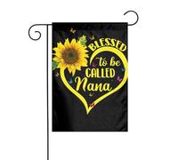 Bandiere da giardino con stampa di girasole Blessed To Be Called Nana per la decorazione esterna, piccola bandiera da cortile stagionale inverno vacanze natalizie decorazioni esterne