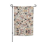 Bandiere da giardino con stampa di ossa e zampe, 30,5 x 45,7 cm, double face, decorazione stagionale per la casa e per tutte le stagioni