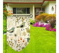 Bandiere da giardino con stampa di pollo con foglie gialle su entrambi i lati, 31 x 45 cm, bandiere di benvenuto primavera estate giardino piccola bandiera da cortile per decorazioni per la casa