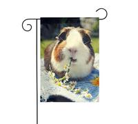 Bandiere da giardino con stampa di porcellini d'India per decorazione esterna, piccola bandiera da cortile stagionale inverno Natale vacanza decorazione esterna