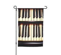 Bandiere da giardino con stampa di tasti di pianoforte con note musicali, 30,5 x 45,7 cm, bandiera per tutte le stagioni, decorazione per cortile esterno per patio