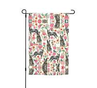 Bandiere da giardino con stampa floreale di bovini su entrambi i lati, 30,5 x 45,7 cm, decorazione stagionale per la casa e per tutte le stagioni