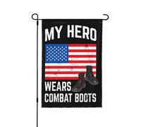 Bandiere da giardino con stampa fronte-retro "Il mio eroe indossa anfibi da combattimento" degli Stati Uniti, decorazione per la casa, 28"x40"