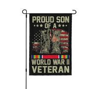 Bandiere da giardino con stampa fronte-retro "Proud Son", veterano della seconda guerra mondiale, decorazione per la casa, 12,5"x18"