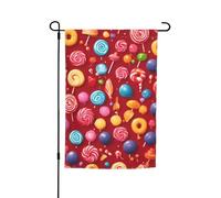 Bandiere da giardino con stampa lecca-lecca, 30,5 x 45,7 cm, bandiera per tutte le stagioni, decorazione per cortili all'aperto