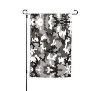 Bandiere da giardino con stampa mimetica grigia e bianca su entrambi i lati, 30,5 x 45,7 cm, decorazione stagionale per la casa all'aperto e per tutte le stagioni