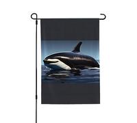 Bandiere da giardino con stampa orca killer whale double face, bandiera da esterno 71,1 x 101,6 cm bandiere per ornamenti da prato