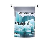 Bandiere da giardino con stampa pinguini sull'iceberg, 30,5 x 45,7 cm, bandiera per tutte le stagioni, decorazione da cortile per esterni