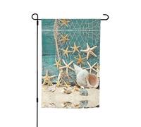 Bandiere da giardino con stelle marine, conchiglie, spiaggia, stampa su entrambi i lati, 30,5 x 45,7 cm, decorazione stagionale per la casa e per tutte le stagioni