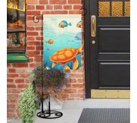 Bandiere da giardino con tartarughe e pesci, 30,5 x 45,7 cm, doppia faccia, piccola bandiera da giardino, bandiere stagionali per Natale, fattoria, decorazioni esterne