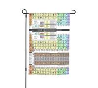 Bandiere da giardino con tavola periodica degli elementi, stampa su entrambi i lati, 30,5 x 45,7 cm, decorazione stagionale per la casa e per tutte le stagioni