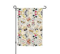 Bandiere da giardino con teschio messicano 1, 30,5 x 45,7 cm, double face, decorazione stagionale per la casa e per tutte le stagioni