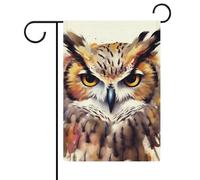 Bandiere da giardino con testa di gufo ad acquerello 30,5 x 45,7 cm bandiera esterna a doppia faccia bandiera estiva da cortile floreale bandiere da giardino di benvenuto stagionali decorazioni per le