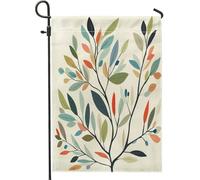 Bandiere da giardino con ulivo in stile retrò, primaverile, 30,5 x 45,7 cm, double face, per esterni, foglie di piante di metà secolo, bandiere verticali standard per casa, bandiere botaniche per