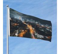 Bandiere da giardino con vista notturna della città Bandiere da giardino su entrambi i lati piccole bandiere da giardino per esterni Bandiera da cortile stagionale per esterni Bandiera decorativa per