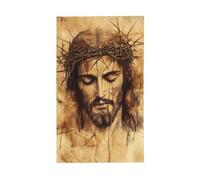 Bandiere da giardino con volto di Gesù e corona di spine, striscioni di auguri stagionali da 3x5 piedi con occhielli, decorazioni per interni ed esterni.