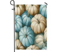Bandiere da giardino con zucca autunnale arancione, 30,5 x 45,7 cm, double face, per esterni, decorazione per esterni, divertente bandiera autunnale in tela per casa, raccolta agricola, piccola