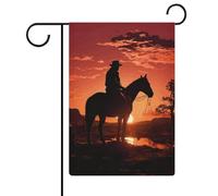 Bandiere da giardino Cowboy West 30,5 x 45,7 cm bandiera esterna a doppia faccia bandiera estiva da giardino di benvenuto bandiere da giardino stagionali decorazioni per le vacanze
