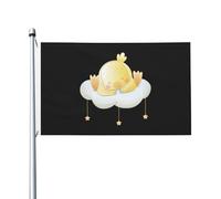 Bandiere Da Giardino Cute Little Duckling Sleeping On A Cloud Outdoor Bandiera Premium Banner Giardino Antivento Bandiere Decorative Per Esterna Cortile Prato 90X150 CM