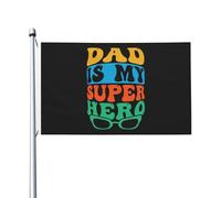 Bandiere Da Giardino Dad Is My Super Hero Bandiere Decorative Impermeabile Bandiera Da Cortile Durevole Banner Giardino Per Giardino Prato Esterna 90X150 Cm