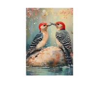 Bandiere da giardino del picchio rosso dal ventre rosso arte banner all'aperto per la decorazione del cortile 28x40 doppia faccia