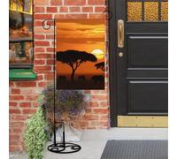 Bandiere da giardino della savana africana al tramonto, 30,5 x 45,7 cm, doppia faccia, piccola bandiera da giardino per esterni, bandiere da giardino, bandiere stagionali per Natale, fattoria