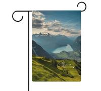 Bandiere da giardino delle Alpi della Svizzera, 30,5 x 45,7 cm, double face, bandiera estiva, bandiera floreale di benvenuto da giardino, decorazioni stagionali per le vacanze