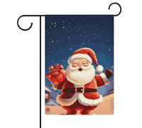 Bandiere da giardino di Babbo Natale, 30,5 x 45,7 cm, double face, bandiera estiva, bandiera floreale di benvenuto da giardino, decorazioni stagionali per le vacanze