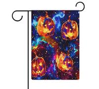Bandiere da giardino di Halloween con testa di zucca Cosmic Horror, bandiere bifacciali per decorazioni da esterno, 12,6 x 18,5 pollici