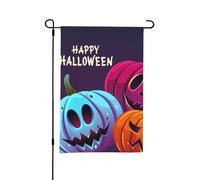 Bandiere da giardino di Halloween per esterni, 30,5 x 45,7 cm, zucca colorata di Halloween, una morbida bandiera per camera da letto all'interno, bandiere da cortile su entrambi i lati, per