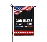 Bandiere da giardino "Dio benedica Charlie Kirk", bandiere per esterni, decorazioni per cartelli patriottici bifaccial