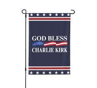 Bandiere da giardino "Dio benedica Charlie Kirk", bandiere per esterni, decorazioni per cartelli patriottici bifaccial