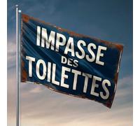 Bandiere da giardino divertenti che esplorano l'impasse dei servizi igienici, decorazione per esterni, patio, bar (30 x 45 cm)