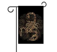 Bandiere da giardino divertenti con Scorpione dorato per esterni su entrambi i lati, 30,5 x 45,7 cm, decorazione per casa, cortile, regalo di benvenuto