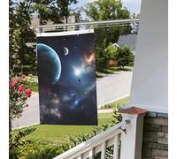 Bandiere da giardino divertenti da esterno da 0,9 m con luna stelle e pianeti bandiera da giardino stampa su entrambi i lati bandiera da giardino di benvenuto banner da giardino per casa prato