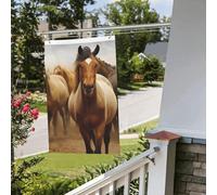 Bandiere da giardino divertenti da esterno da 0,9 x 0,9 m con molti cavalli bandiera da giardino stampa su entrambi i lati bandiera da giardino di benvenuto banner da giardino per casa prato bandiere