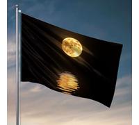 Bandiere da giardino divertenti luna piena riflessa nell'acqua. Bandiere divertenti fantastiche bandiere divertenti (30 x 45 cm)