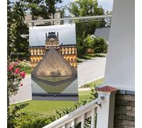 Bandiere da giardino divertenti per esterni, motivo museo del Louvre a Parigi, bandiera da giardino, stampa su entrambi i lati, bandiera da giardino di benvenuto per casa, prato, bandiere decorative