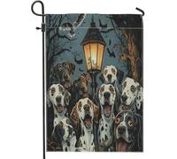 Bandiere da giardino divertenti per Halloween, cane alano, 30,5 x 45,7 cm, double face, decorazione esterna, motivo castello stregato, bandiera per casa, cortile, piccola bandiera per prato