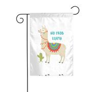 Bandiere da giardino double-face con stampa di un lama e un cactus, 30,5 x 45,7 cm, per anniversari, matrimoni, vacanze, cortile, decorazione esterna esterna