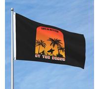 Bandiere Da Giardino Double Sided Life Is Better At The Beach Banner Giardino Decorazione Bandiera Da Cortile Lavabile Outdoor Bandiera Per Esterna Interno Sport 90X150 CM