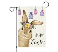 Bandiere Da Giardino Easter Bunny Easter Egg Rabit He Is Risen For Religion Pring Bandiera Decorativa Resistente Intemperie Bandieradacortile Resistente Dissolvenza Bandiera Per Bar 30X45Cm