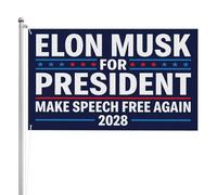 Bandiere da giardino Elon Musk per il presidente del 2028, per esterni, 3x5, con supporto, a doppia faccia, a 3 strati, per cartelli da giardino