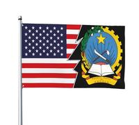 Bandiere Da Giardino Emblem Of The People'S Republic Of Angola And America Outdoor Bandiera Impermeabile Banner Giardino Antivento Bandiere Decorative Per Interno Celebrazione Sport 90X150 CM