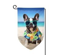 Bandiere da giardino estive con bulldog francese, bandiera verticale su entrambi i lati, 30,5 x 45,7 cm, primaverile, estate, stagionale, cortile, decorazione da appendere, taglia unica