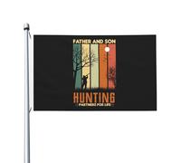 Bandiere Da Giardino Father And Son Hunting Parters For Life Bandiera Da Cortile Impermeabile Banner Giardino Durevole Bandiere Decorative Per Celebrazione Esterna Cortile 90X150 Cm